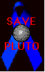 image of a blue ribbon with the planet pluto on top and the words, 'save pluto'